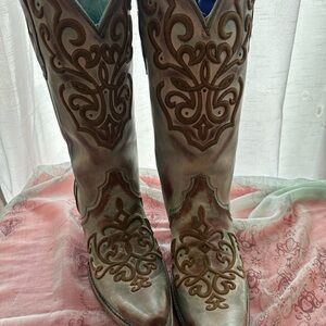 Brown Western Embroidered Women's Boots